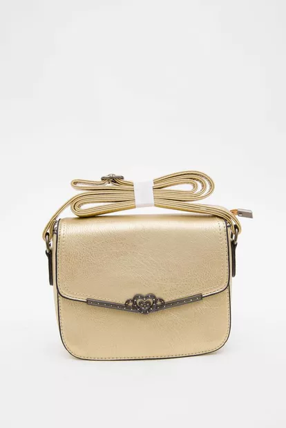 Клатч из кожзама, золотого цвета, 167RF-83