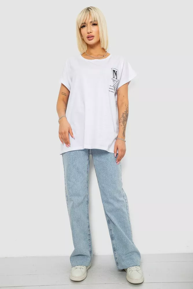 Купить Футболка женская с принтом, цвет белый, 244R2430 - Фото №2