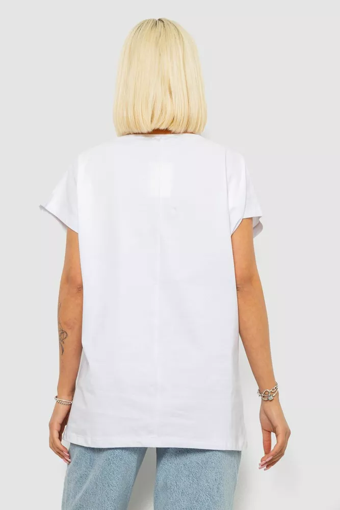 Купить Футболка женская с принтом, цвет белый, 244R2430 - Фото №4