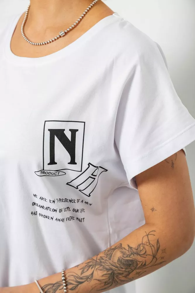 Купить Футболка женская с принтом, цвет белый, 244R2430 - Фото №5