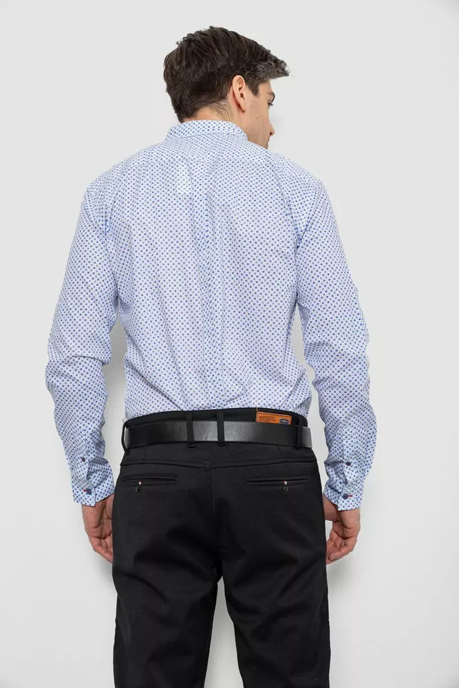 Купить Мужская рубашка с принтом, цвет белый, 186R7070 - Фото №4