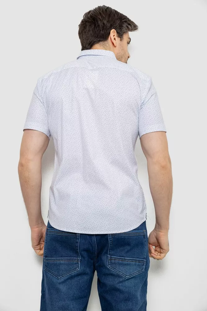 Купить Мужская рубашка однотонная с принтом, цвет белый, 186R6917-5 - Фото №4