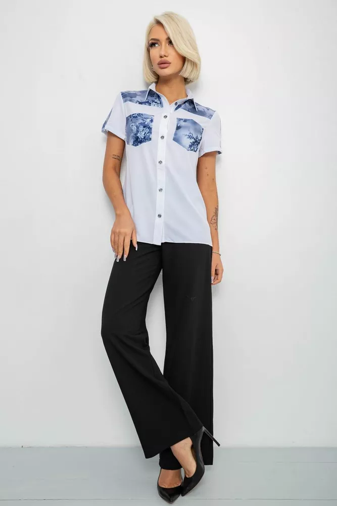 Купити Сорочка класична з принтом, колір біло-синій, 230R7211 - Фото №2