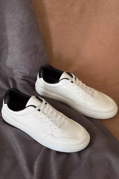 Кеди чоловічі, колір біло-чорний, 248RR194