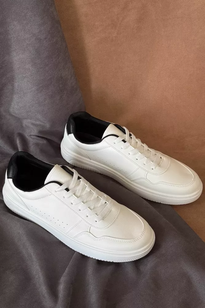 Купить Кеды мужские, цвет бело-черный, 248RR194 оптом - Фото №1