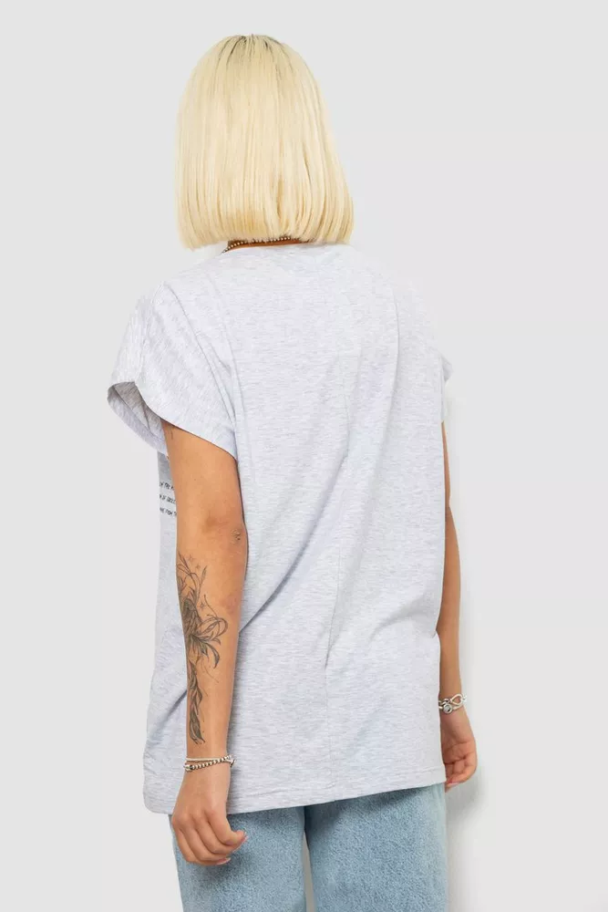Купить Футболка женская с принтом, цвет серый, 244R2430 - Фото №4
