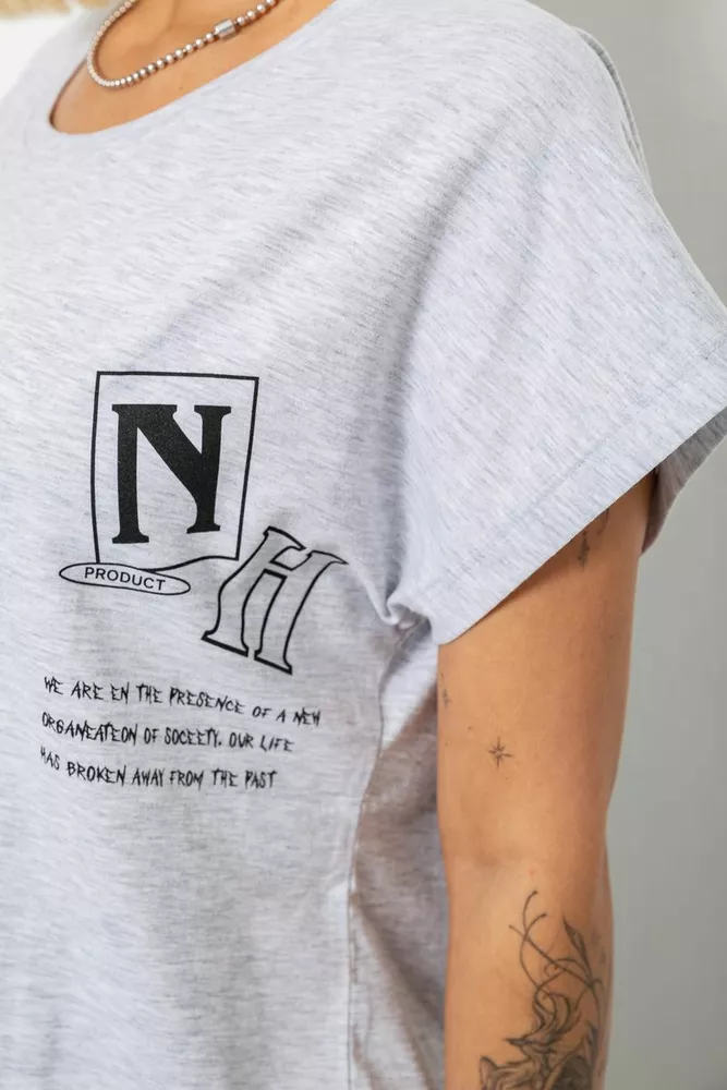 Купить Футболка женская с принтом, цвет серый, 244R2430 - Фото №5