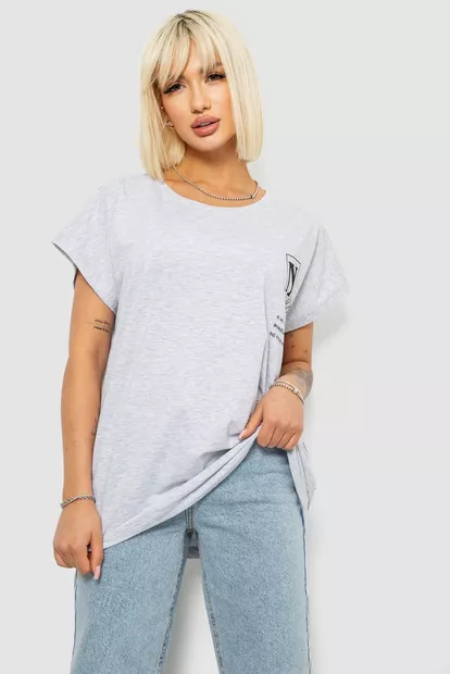 Футболка женская с принтом, цвет серый, 244R2430