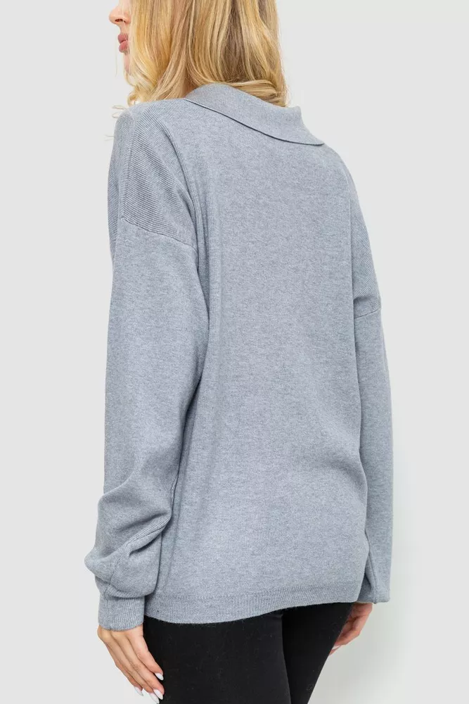 Купити Светр жіночий oversize, колір сірий, 204R167 оптом - Фото №4