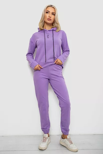 Спортивний костюм жіночий двонитка  -уцінка, колір бузковий, 214R1419-001-U-14