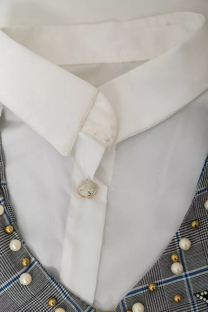 Купити Дитячий брючний костюм-трійка  -уцінка, колір сіро-молочний, 247R1010-U - Фото №7