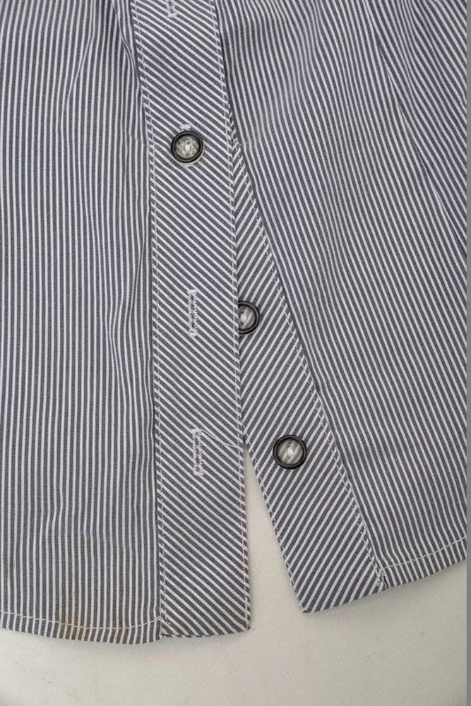 Купити Сорочка класична в смужку  -уцінка, колір темно-сірий, 230R668-U-13 оптом - Фото №6