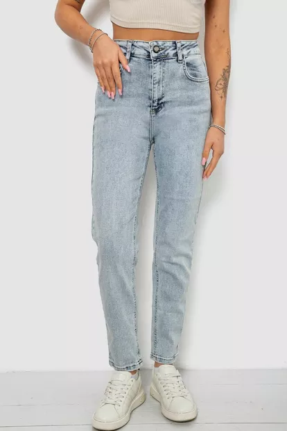 Джинсы женские однотонные Battal Mom, цвет светло-голубой, 244R00289