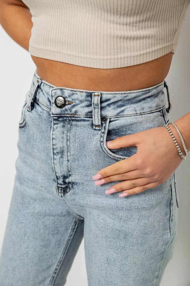 Купить Джинсы женские однотонные Battal Mom, цвет светло-голубой, 244R00289 - Фото №5