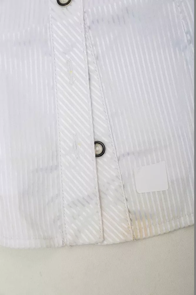 Купить Рубашка классическая в полоску  -уценка, цвет белый, 230R668-2-U-33 оптом - Фото №6