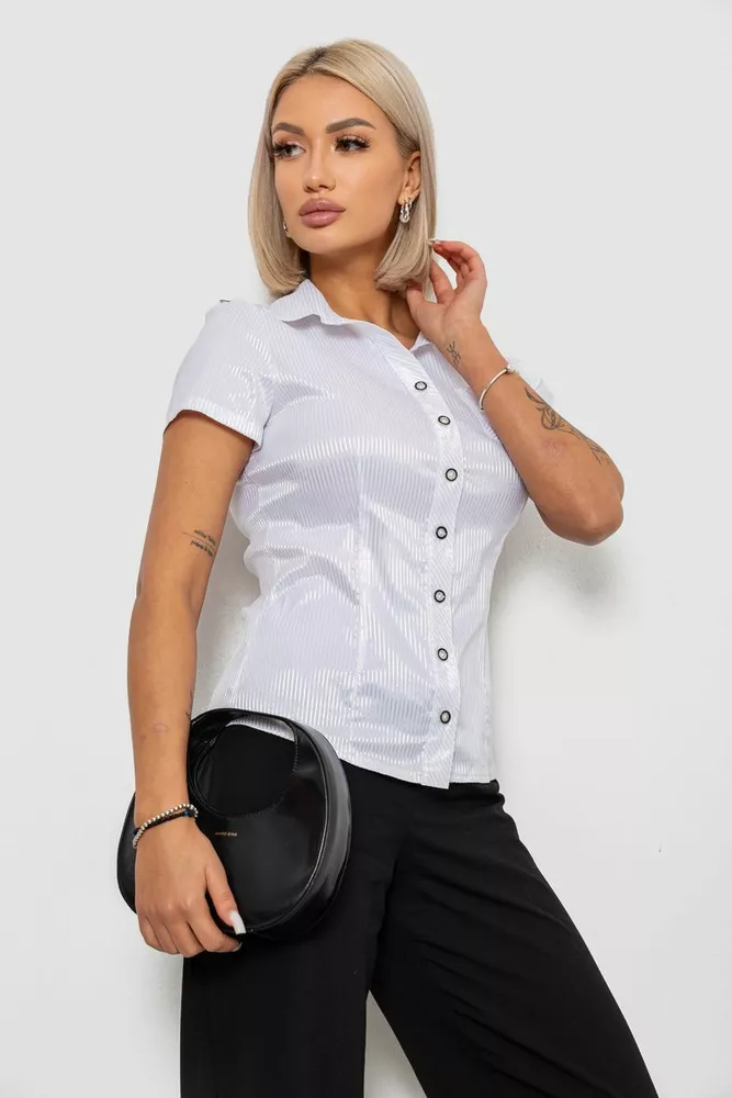 Купить Рубашка классическая в полоску  -уценка, цвет белый, 230R668-2-U-34 - Фото №3