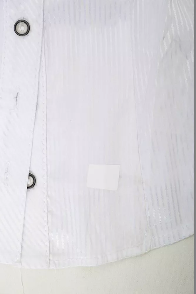Купить Рубашка классическая в полоску  -уценка, цвет белый, 230R668-2-U-34 - Фото №6