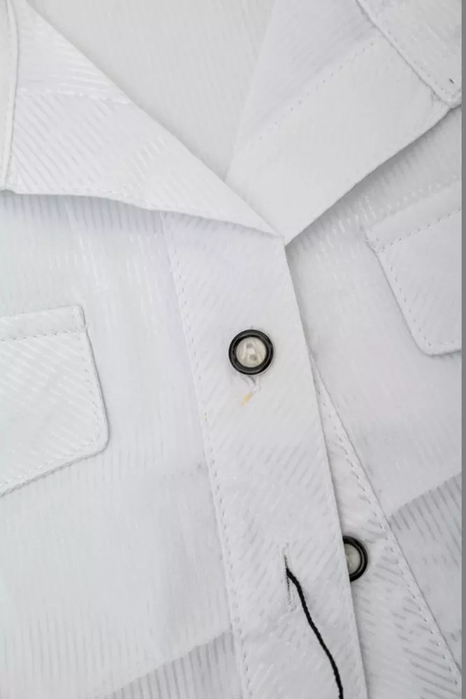 Купить Рубашка классическая в полоску  -уценка, цвет белый, 230R667-1-U-49 оптом - Фото №6