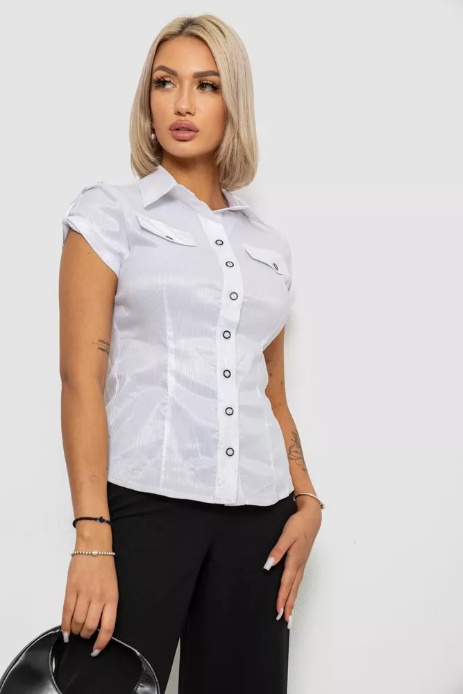 Купить Рубашка классическая в полоску  -уценка, цвет белый, 230R667-1-U-52 оптом - Фото №3