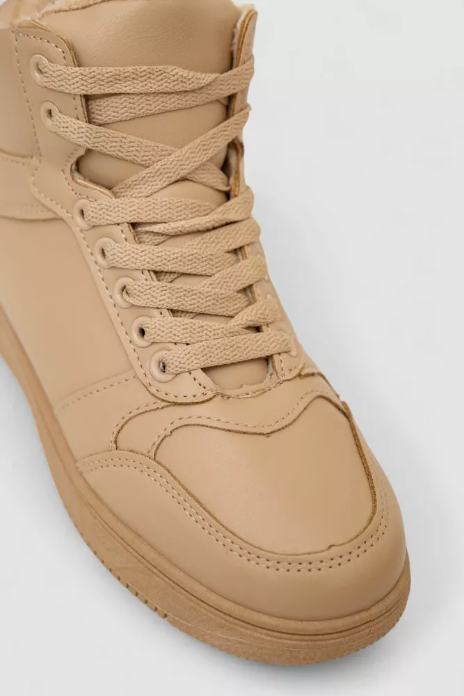 Купить Кроссовки женские зимние на меху, цвет темно-бежевый, 248RAJ04 - Фото №2