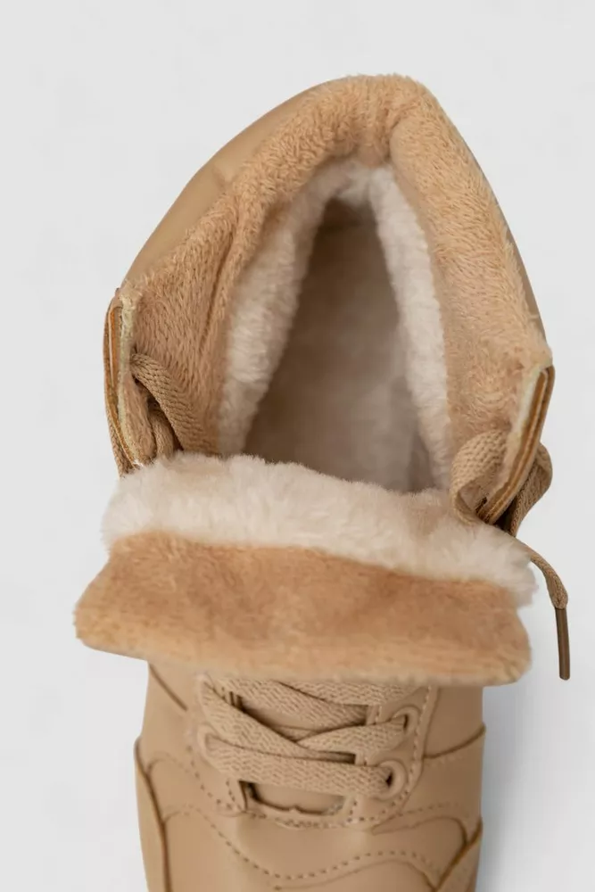 Купить Кроссовки женские зимние на меху, цвет темно-бежевый, 248RAJ04 - Фото №6