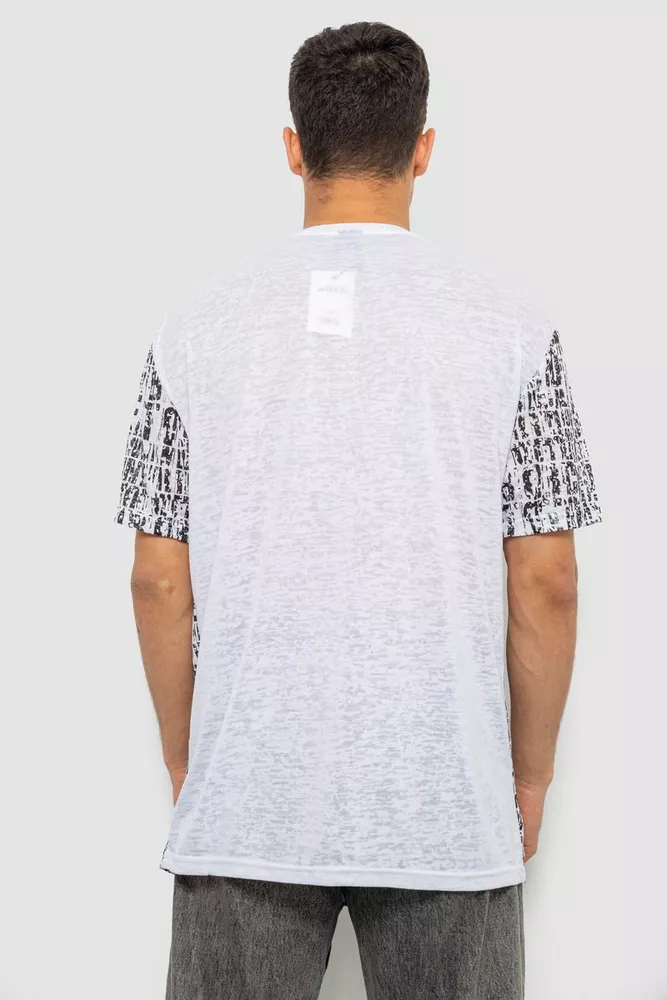 Купить Футболка мужская с принтом, цвет бело-черный, 244R7032 - Фото №4