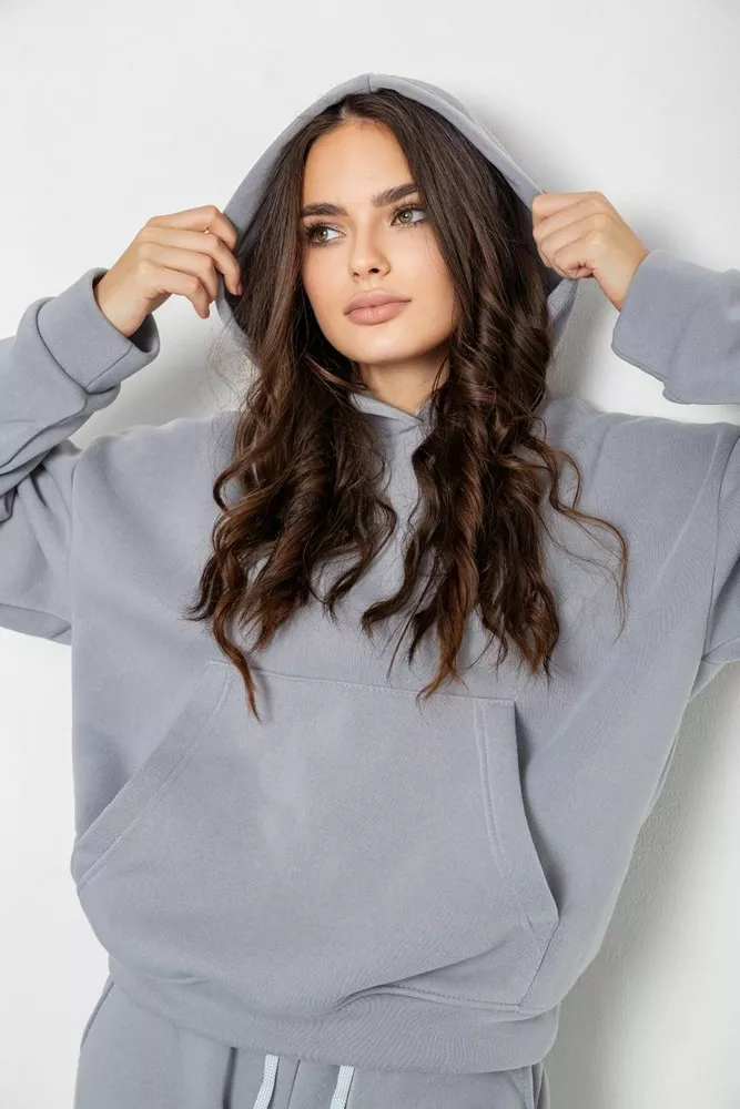 Купити Спортивний костюм жіночий на флісі  -уцінка, колір сірий, 241R2001-2-U оптом - Фото №5