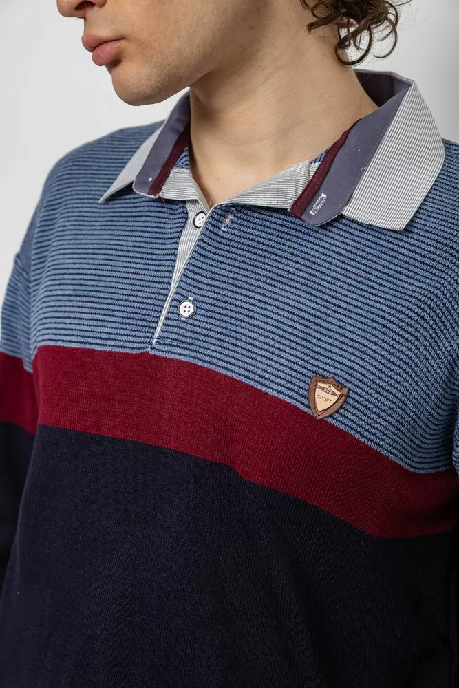 Купить Свитер-обманка мужской, цвет темно-синий, 161R913 - Фото №5