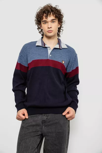 Светр-обманка чоловічий, колір темно-синій, 161R913