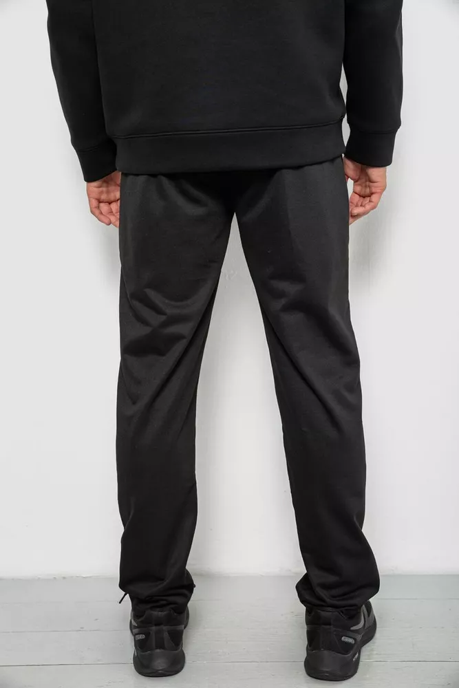 Купити Спортивні штани чоловічі однотонні, колір чорний, 244RY-406 - Фото №4
