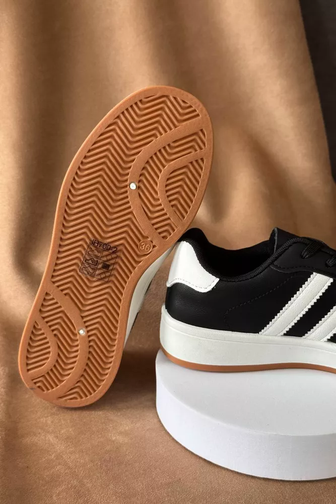 Купити Кросівки жіночі екошкіра, колір чорно-білий, 248RJH700 оптом - Фото №5