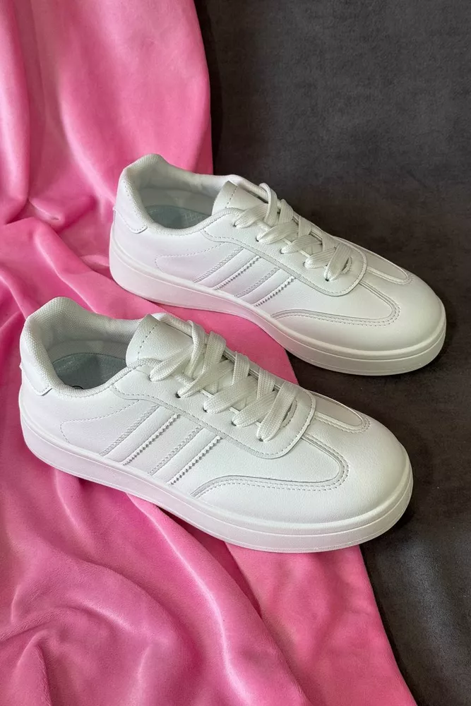 Купити Кросівки жіночі екошкіра, колір білий, 248RJH700 оптом - Фото №1