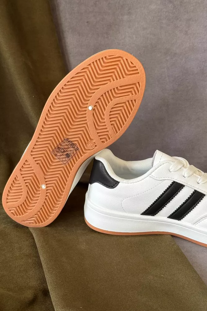 Купити Кросівки жіночі екошкіра, колір біло-чорний, 248RJH700 - Фото №5