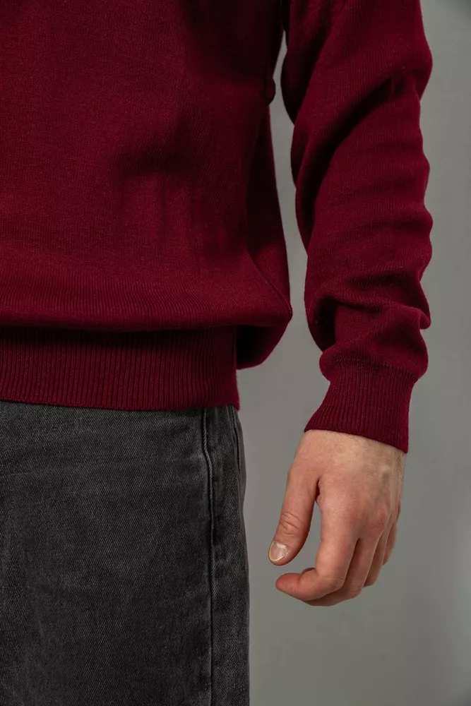 Купить Свитер-обманка мужской, цвет бордовый, 161R913 - Фото №6
