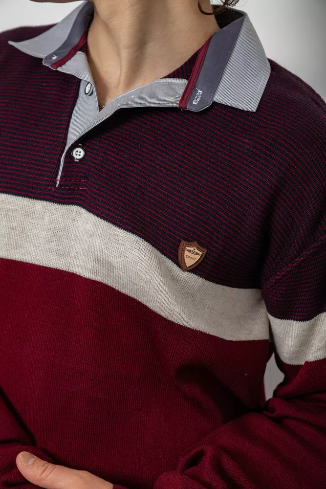 Купить Свитер-обманка мужской, цвет бордовый, 161R913 - Фото №7