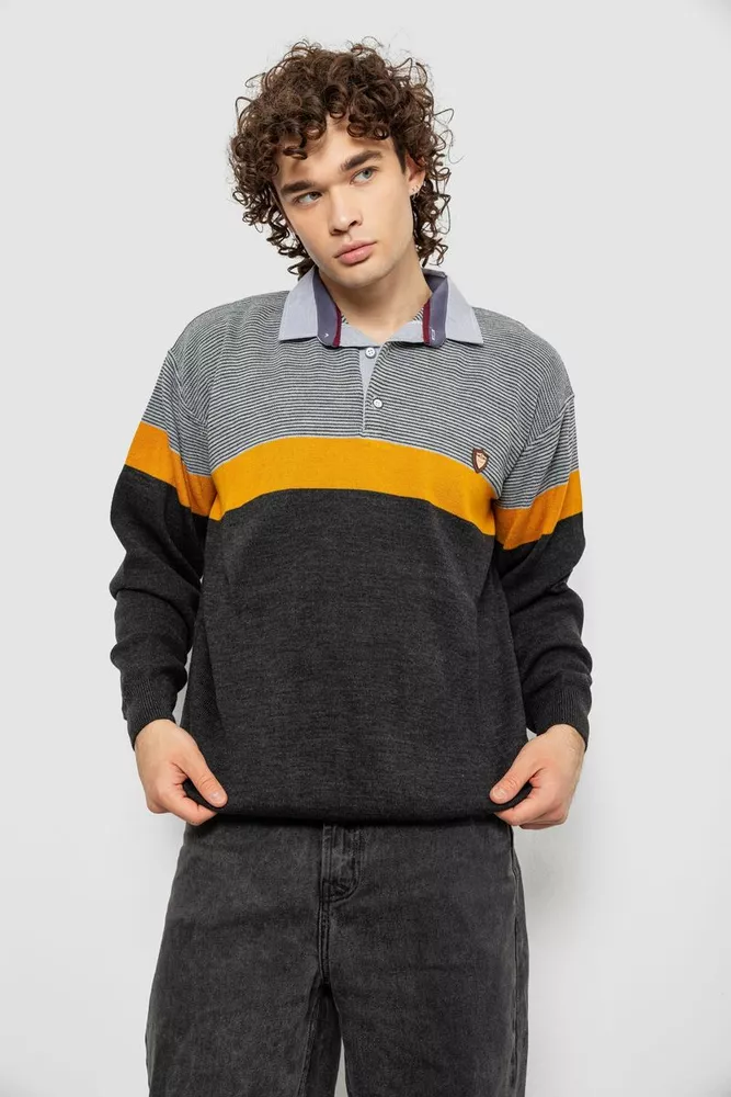 Купить Свитер-обманка мужской, цвет серый, 161R913 - Фото №1