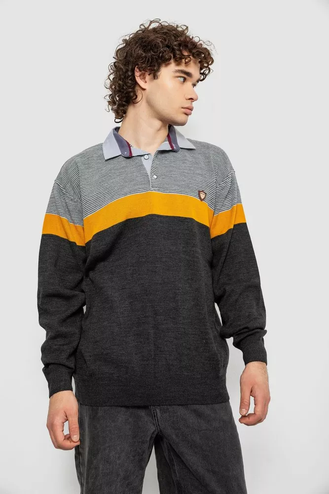 Купить Свитер-обманка мужской, цвет серый, 161R913 - Фото №2