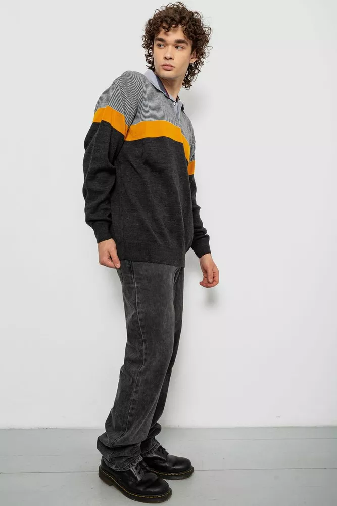 Купить Свитер-обманка мужской, цвет серый, 161R913 - Фото №3