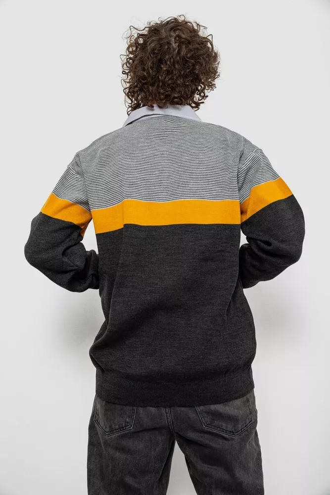 Купить Свитер-обманка мужской, цвет серый, 161R913 - Фото №5