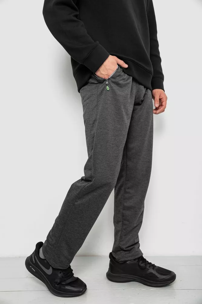 Купити Спортивні штани чоловічі однотонні, колір сірий, 244RY-406 - Фото №3