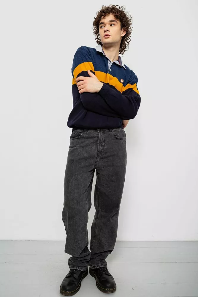 Купить Свитер-обманка мужской, цвет синий, 161R913 - Фото №2