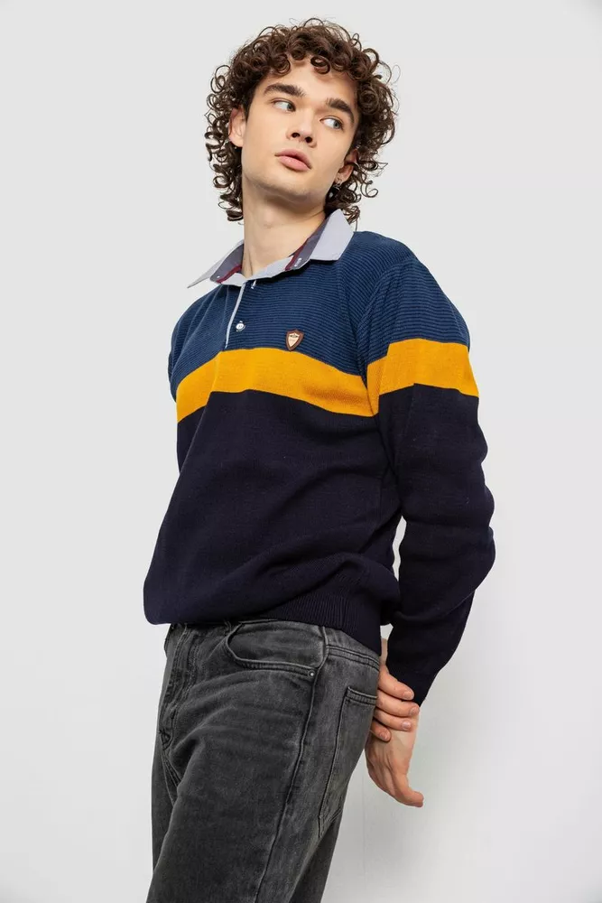 Купить Свитер-обманка мужской, цвет синий, 161R913 - Фото №3