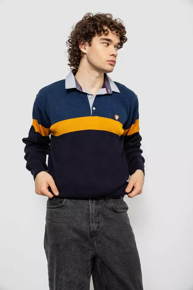 Купить Свитер-обманка мужской, цвет синий, 161R913 - Фото №4