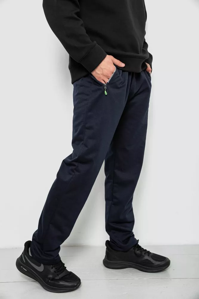 Купити Спортивні штани чоловічі однотонні, колір синій, 244RY-406 - Фото №3