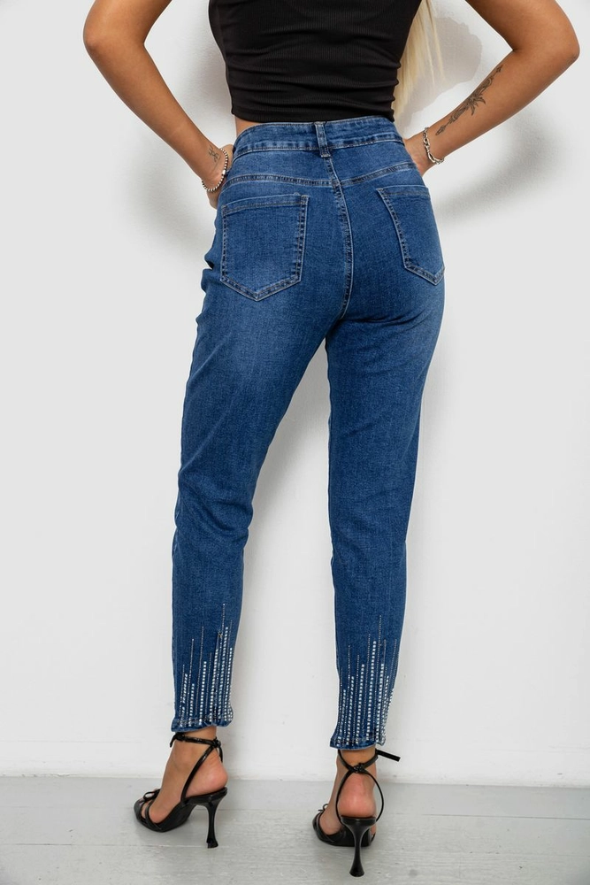 Купить Джинсы женские однотонные Skinny, цвет синий, 244R7217 - Фото №4