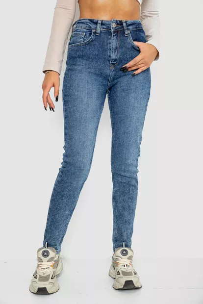 Джинси жіночі Mom-fit стрейч, колір синій, 244R1162-1