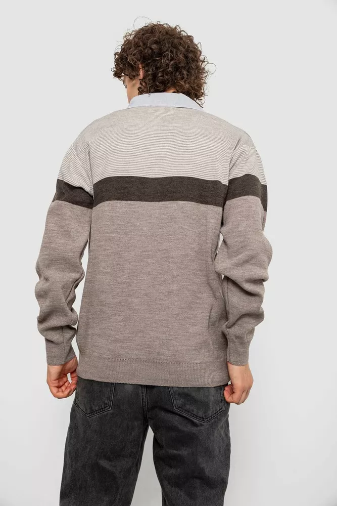 Купить Свитер-обманка мужской, цвет мокко, 161R913 - Фото №4