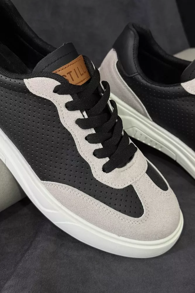 Купить Кеды мужские, цвет черно-серый, 248RR123-9A оптом - Фото №2