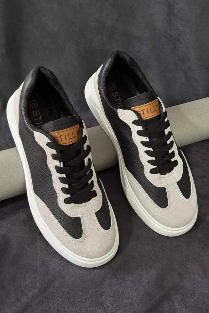 Купить Кеды мужские, цвет черно-серый, 248RR123-9A оптом - Фото №1