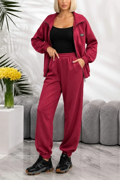 Костюм женский повседневный, цвет бордовый, 257R133